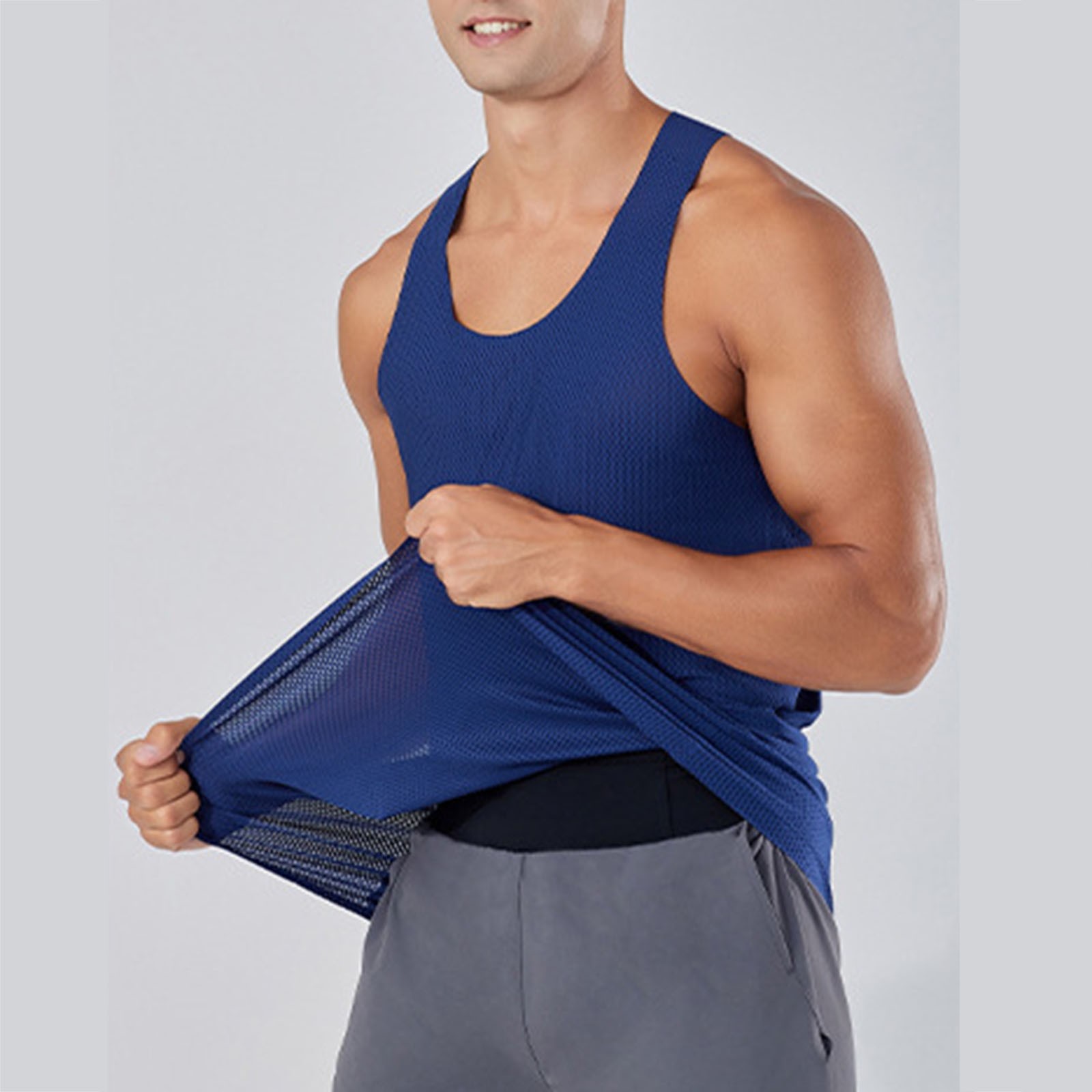 thumbnail image 5 of Chaleco sin mangas deportivo de verano para hombre: entrenamiento de baloncesto, poliéster, tallas S-XXL, secado rápido/transpirable, para exteriores., 5 of 7